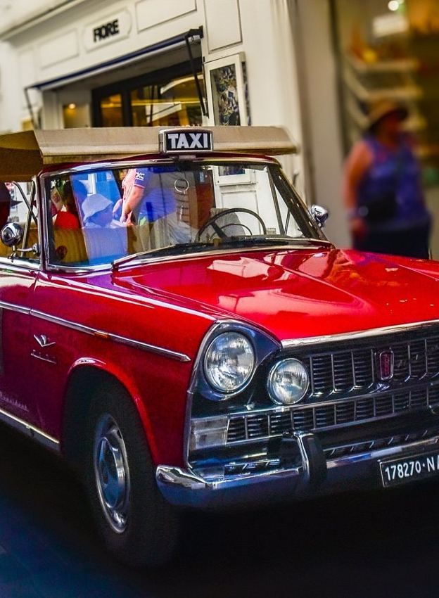 Vintage red taxi