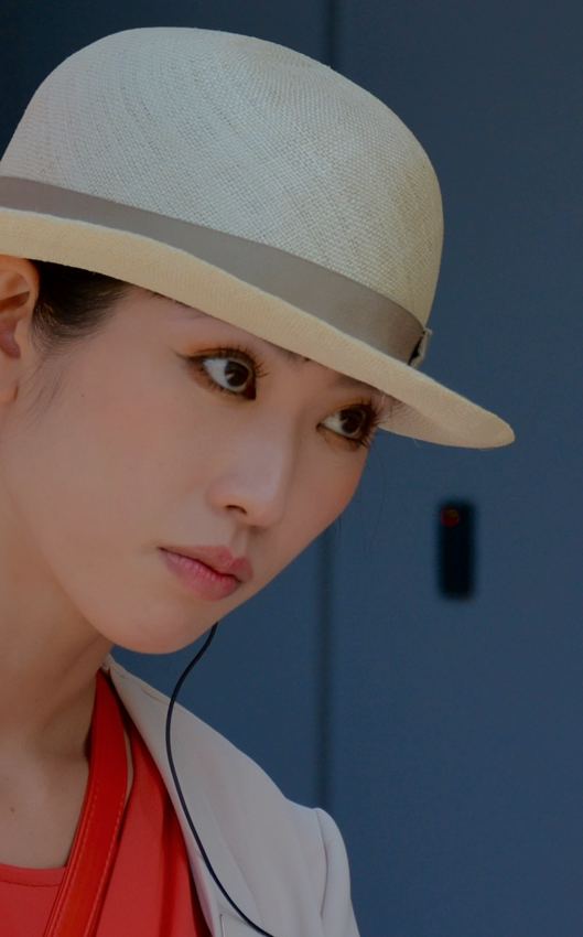 Woman in a summer hat